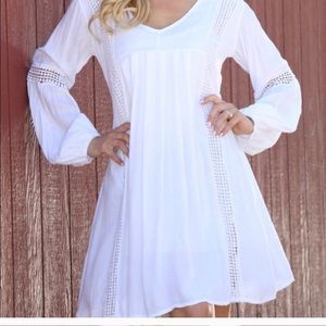 White simple flowy dress- SR Fashions